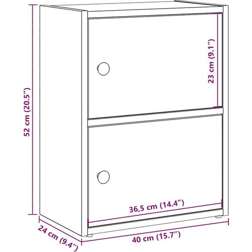 VidaXL Regal za knjige boja hrasta 40x24x52 cm konstruirano drvo Slike