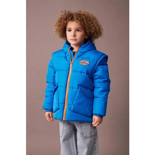 Defacto Boy's Water Repellent Detachable Hooded Puffer Jacket