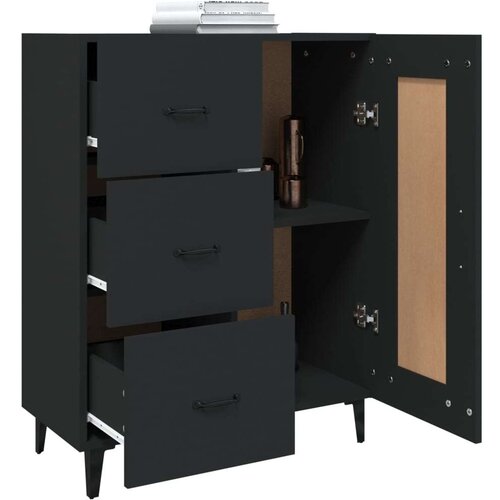  Komoda crna 69 5 x 34 x 90 cm od konstruiranog drva Slike