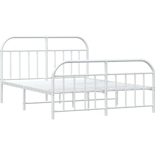 VidaXL Metalni okvir kreveta uzglavlje i podnožje bijeli 183x213 cm Slike