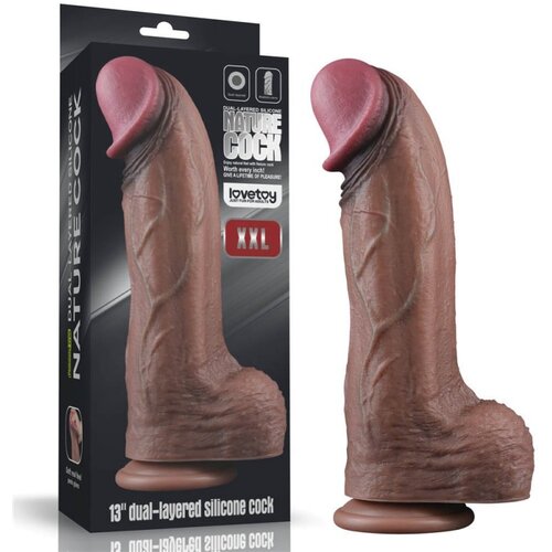  13'' Dual Layered Silicone Cock XXL LVTOY00639 Cene