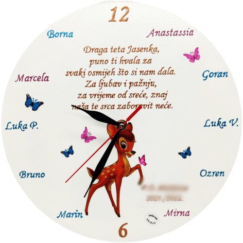  Personalizirani sat za tetu u vrtiću &Scaron;1796 Cijene