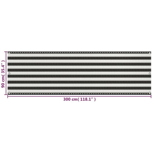  zastor HDPE 90 x 300 cm antracit i bijeli Slike