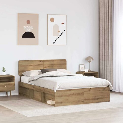 Okvir za krevet Umjetnička hrastovina 135 x 190 cm Slike
