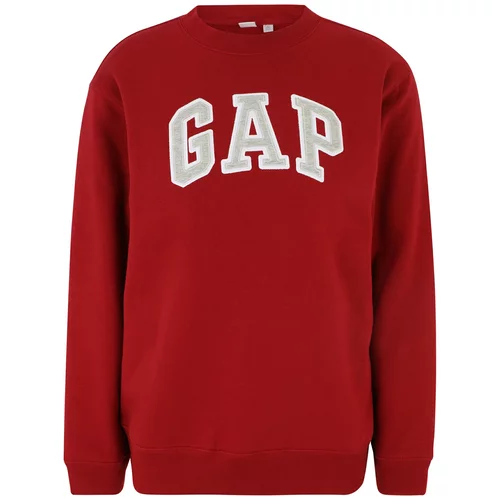 Gap Tall Sweater majica 'HERITAGE' siva / trešnja crvena / bijela
