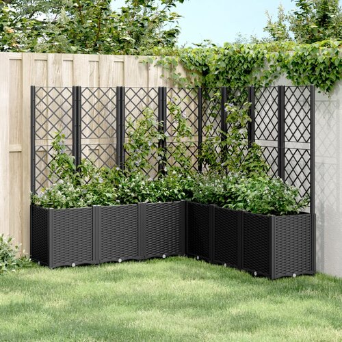  Vrtna sadilica s rešetkom crna 160 x 160 x 140 cm PP Cene