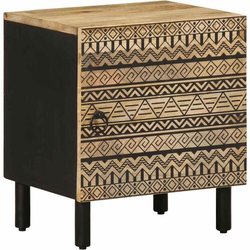 VidaXL Krevetni ormarić crni 40x33,5x46 cm Puno grubo drvo Mango Slike