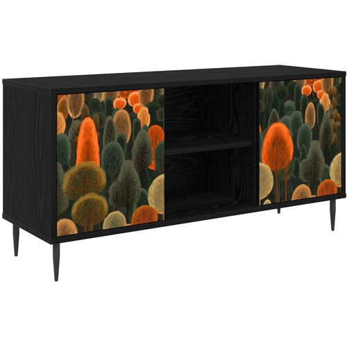  TV ormar RHENEN 102 x 33 x 51 cm Crni hrast Konstruirano drvo Slike