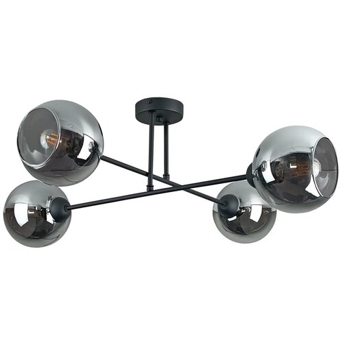 Luster na &amp;scaron;ipci VASCO 4xE27/60W/230V crna/zadimljena crna Slike