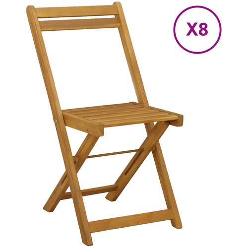  Vanjske bistro stolice 8 pcs Prirodna 40 x 53 x 80 cm Slike