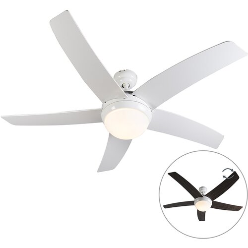QAZQA Stropni ventilator bele barve z daljinskim upravljalnikom - Cool 52 Cene