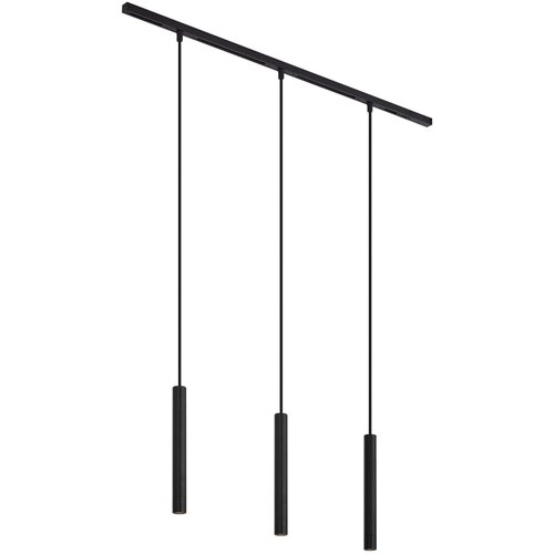 QAZQA Modern railsysteem met 3 hanglampen zwart 1-fase - Slimline Keno Slike
