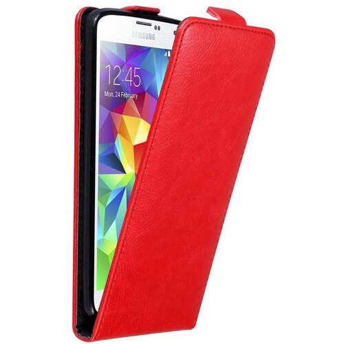 Cadorabo Ohišje, združljivo z Samsung Galaxy S5 MINI / S5 MINI DUOS v rdeče jabolko - Zaščitni ovitek v obliki flipa z magnetnim zapiranjem, (20559057) Cene