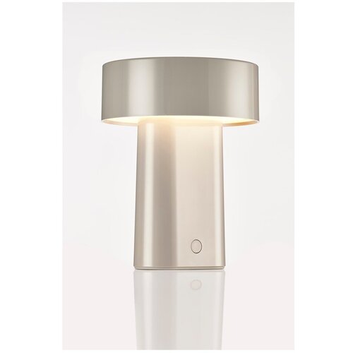 Zone Sivo-bež plastična LED namizna svetilka (vi&amp;scaron;ina 18 cm) Oblong &amp;ndash; Slike