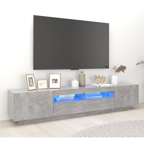 The Living Store TV omarica z LED lučkami betonsko siva 200x35x40 cm - TV Omarica, (21375114) Slike