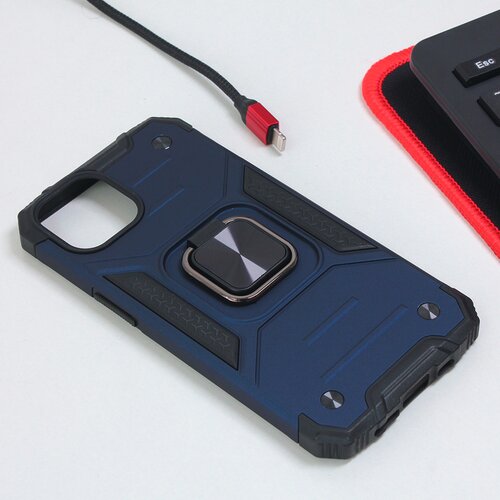 Torbica hard border ring za iphone 14 6.1 plava Slike
