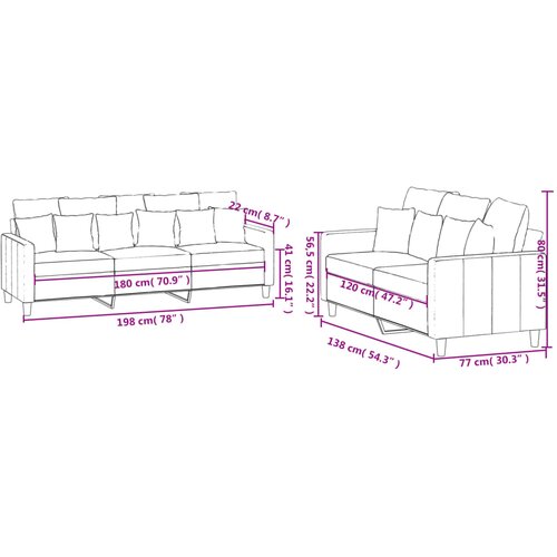  2-dijelni set sofa s jastucima crvena boja vina bar&amp;scaron;unasti Slike
