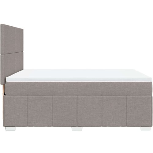 vidaXL Box spring postelja z vzmetnico taupe 160x200 cm blago Cene