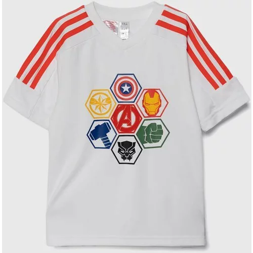 Adidas Otroška kratka majica x Marvel bela barva