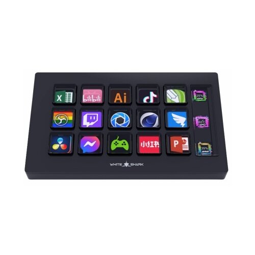 WHITESHARK tipkovnica Stream Dock črna 15-tipk gaming WSD-100 QILAUT Slike