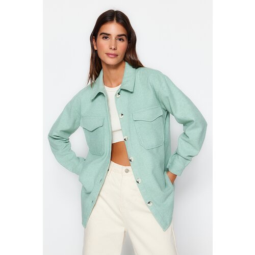 Trendyol Mint Oversize Wide Cut Jacket Slike