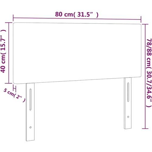  Uzglavlje crno 80 x 5 x 78/88 cm od tkanine Slike