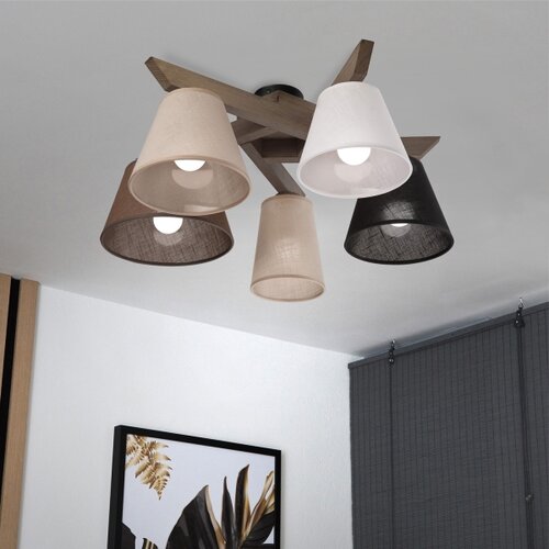  Brilagi - LED Plafonski luster ANTHONY 5xE14/40W/230V, hrast-orah Slike