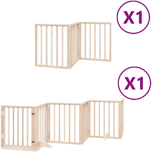  Vrata za pse s vrata&amp;scaron;cima 9 panela sklopiva 450 cm drvo topole Smeđa 50 x 60 x 2 cm Slike