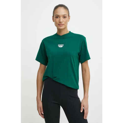 Reebok Classic Bombažna kratka majica Archive Essentials ženska, zelena barva, 100076222