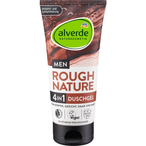 Alverde NATURKOSMETIK MEN 4in1 Rough Nature gel za tu&amp;scaron;iranje 200 ml Slike