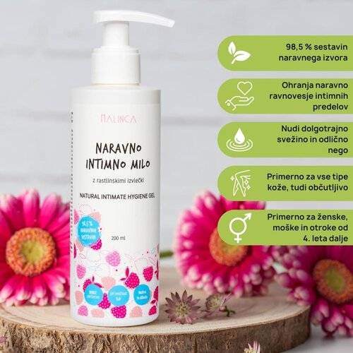 Malinca naravno intimno milo 200 ml Cene