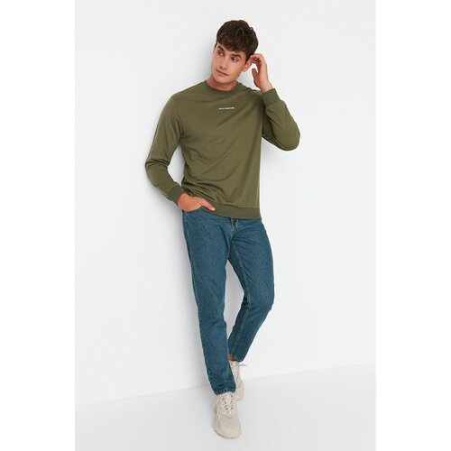 Trendyol Men's Navy Green Tinted Relax Fit Jeans Slike