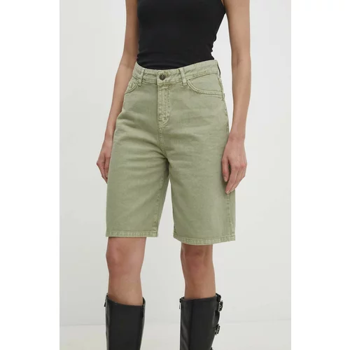 Answear Lab Jeans kratke hlače ženski, zelena barva