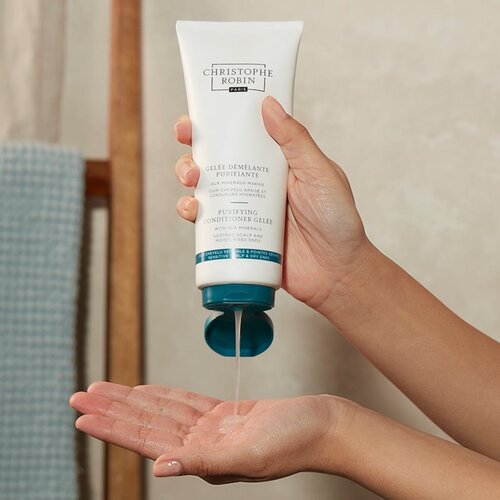 Christophe Robin Purifying Conditioner Gele&amp;eacute; with Sea Minerals gelasti balzam za lažje česanje las 200 ml Slike