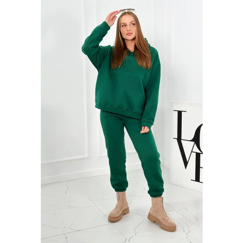 Kesi Insulated cotton set, sweatshirt + pants Brooklyn dark green