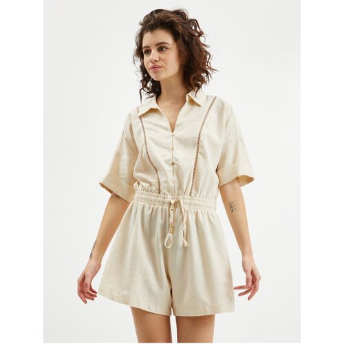 Orsay beige Women's Linen Jumpsuit - Women Cene