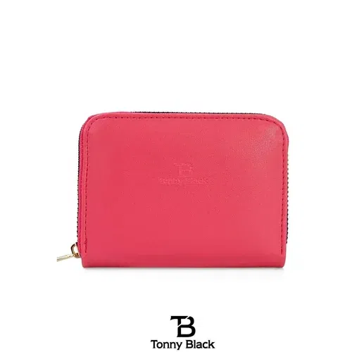 Tonny Black Original Women's Card Holder, Coin Compartment and Zippered Comfort Model. Stylish Mini Wallet with Card Holder Pink.