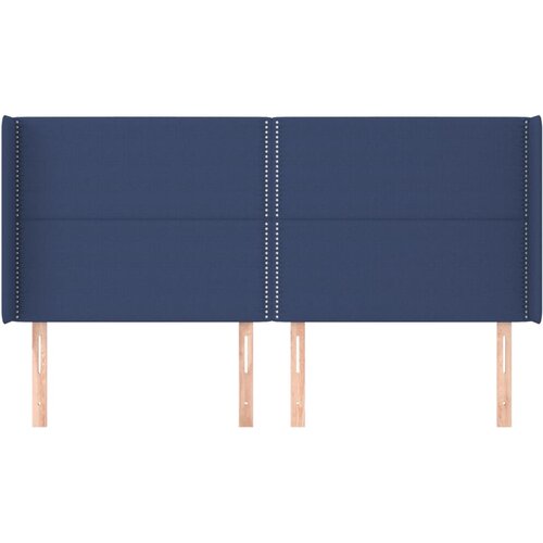  Uzglavlje s u&amp;scaron;ima plavo 203x16x118/128 cm od tkanine Slike