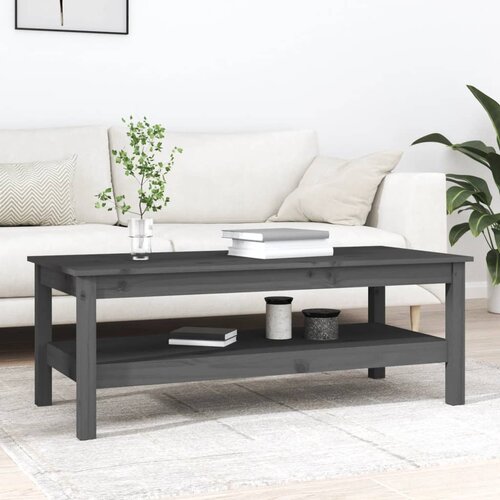 The Living Store Klubska mizica siva 110&amp;times;50&amp;times;40 trdna borovina - Klubska Mizica, (21573339) Slike