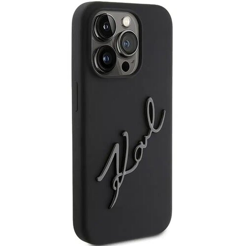  Originalni ovitek KARL LAGERFELD Hardcase za iPhone 15 Pro Max (silikonski Karl Script Logo / črna) Slike