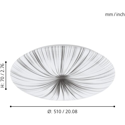 Eglo Nieves plafonjera/1, led, 33w, 3700lm, prečnik 510, bela/srebrna Cene