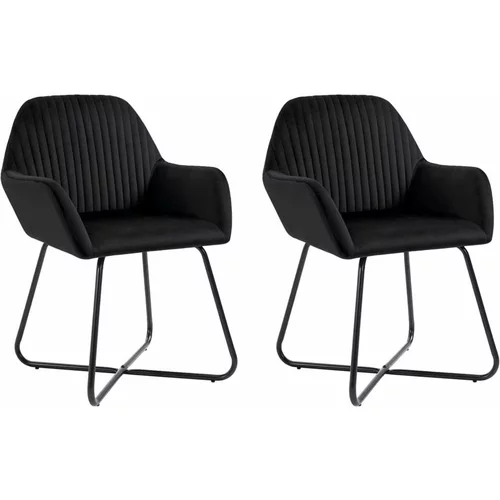  Jedilni stoli 2 kosa črn žamet, (20700884)