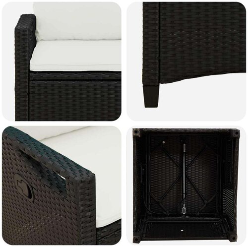  Vrtna stolica 2 pcs Crna i Krema 56 x 60 x 112 cm - Crna i krem Slike
