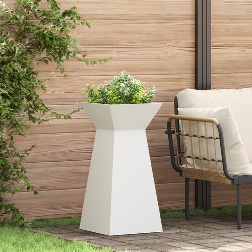 VidaXL Stožčasto stojalo za rastline Belo Plastika 35 x 35 x 73 cm Slike
