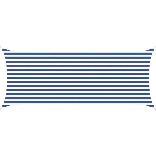 vidaXL Sončno platno Modra in bela 5 x 2 m 100% poliester Oxford, (5000222589) Cene