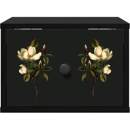  Wall-mounted noćni ormarić BREMEN Crni hrast 36 x 33 x 25 cm - Crni hrast Magnolijski uzorak 1 Slike