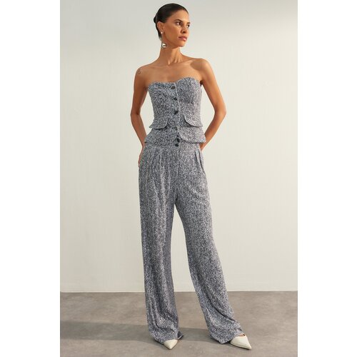 Trendyol Multicolored Shimmering Sequin Sequin Pants Slike