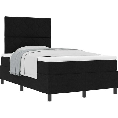VidaXL Box Spring Krevet s Madracem Crni Mali Dvojni Tkanina Slike