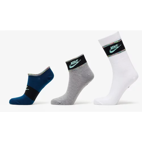 Nike Everyday Essentials Multi-Height Socks 3-Pack White/ Grey/ Blue