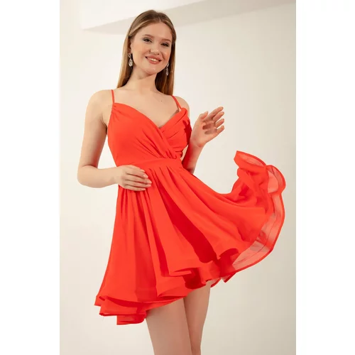 Lafaba Women's Coral Straps Mini Evening Dress